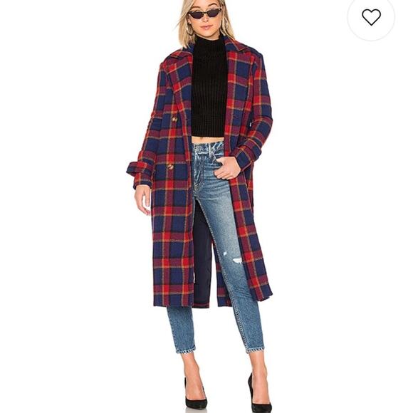 House Of Harlow x REVOLVE Plaid Coat XS